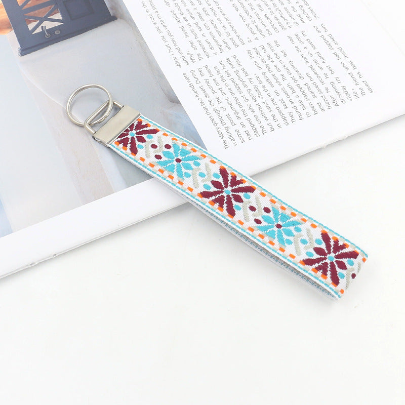 Embroidered Diamond Wristlet Keychain Strap - NO-5