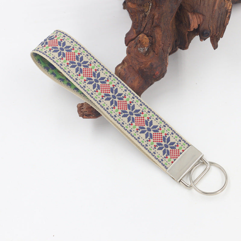Embroidered Diamond Wristlet Keychain Strap - NO-6