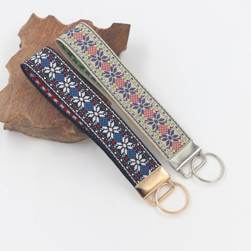 Embroidered Diamond Wristlet Keychain Strap - NO-7