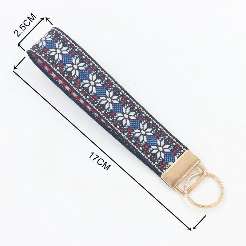 Embroidered Diamond Wristlet Keychain Strap - NO-7 - 1