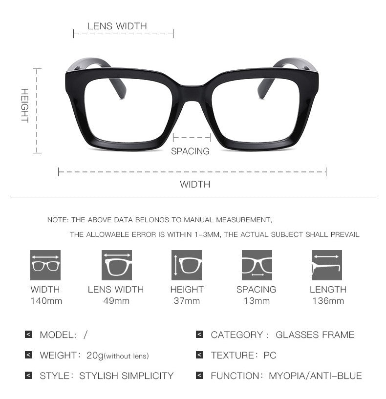 Classic Square Frame Clear Lens Eyeglasses - view 1