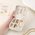 Swirl Marble Zip Jewelry Case Organizer - White