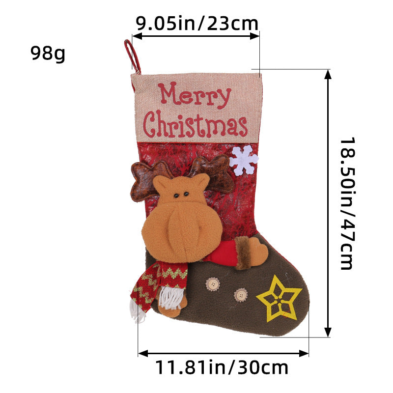 Plush Character Christmas Stocking Gift Holder - Elk - 1