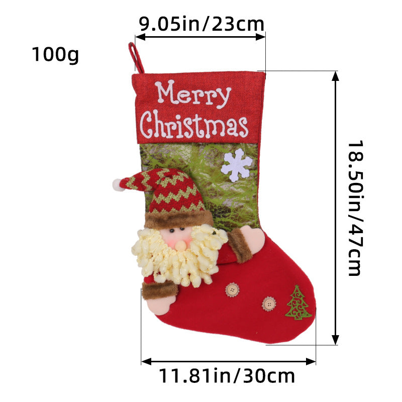 Plush Character Christmas Stocking Gift Holder - Santa