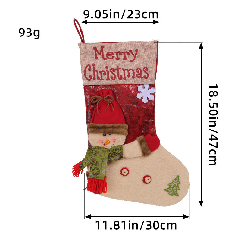 Plush Character Christmas Stocking Gift Holder - Snowman