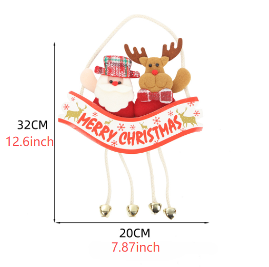 Holiday Plush Hanging Sign with Dangling Bell Legs - view 1
