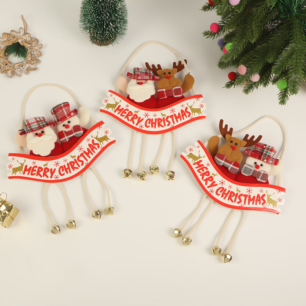 Holiday Plush Hanging Sign with Dangling Bell Legs - view 2