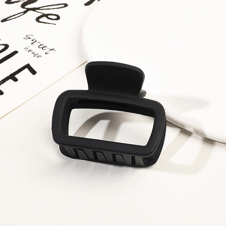 Mini Rectangle Matte Hair Claw Clip - black