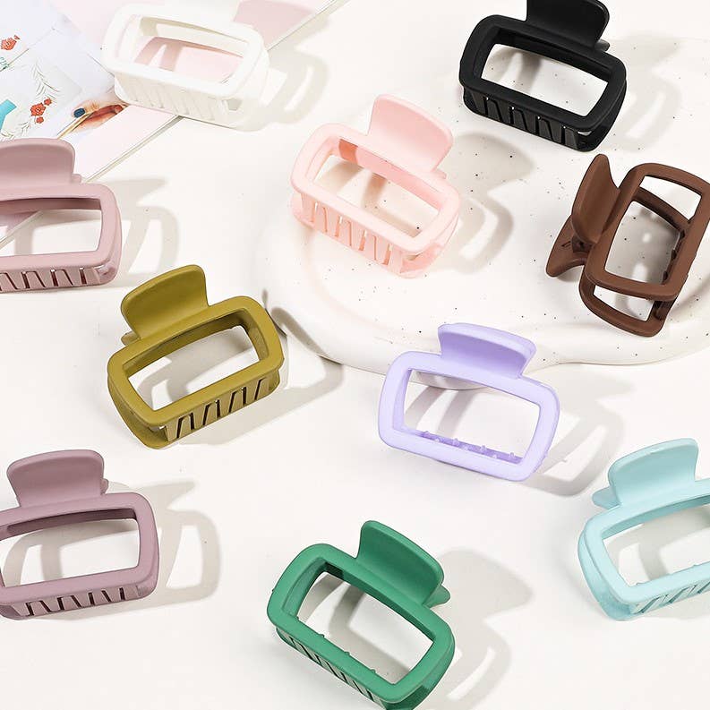 Mini Rectangle Matte Hair Claw Clip