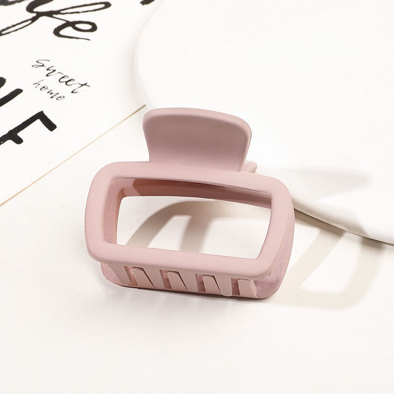 Mini Rectangle Matte Hair Claw Clip - pink