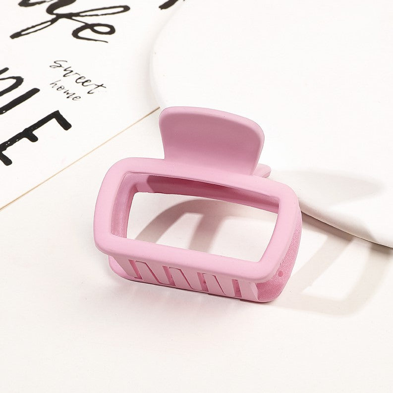 Mini Rectangle Matte Hair Claw Clip - rouge