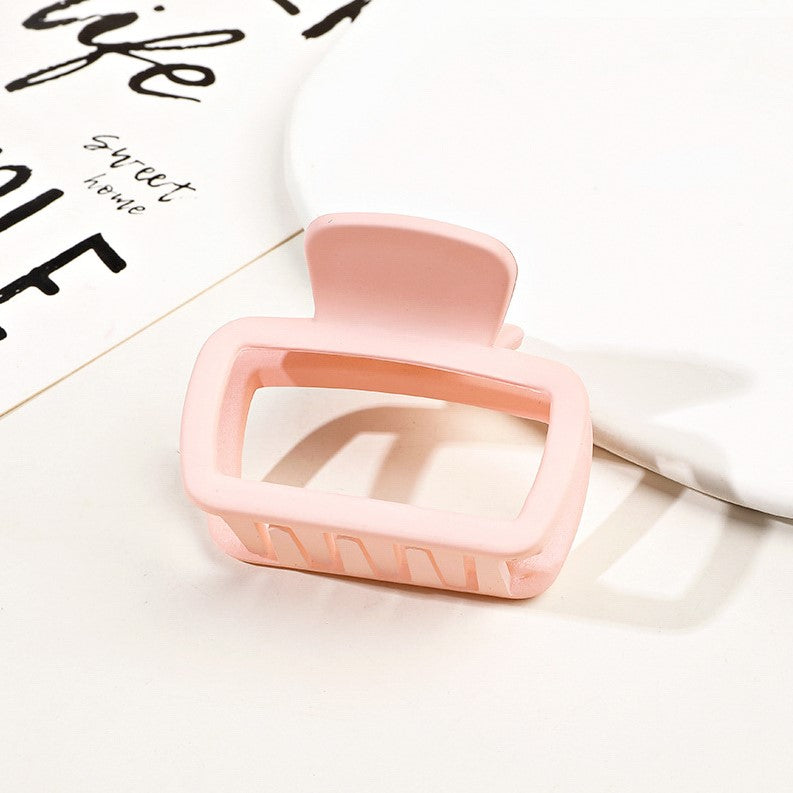 Mini Rectangle Matte Hair Claw Clip - salmon