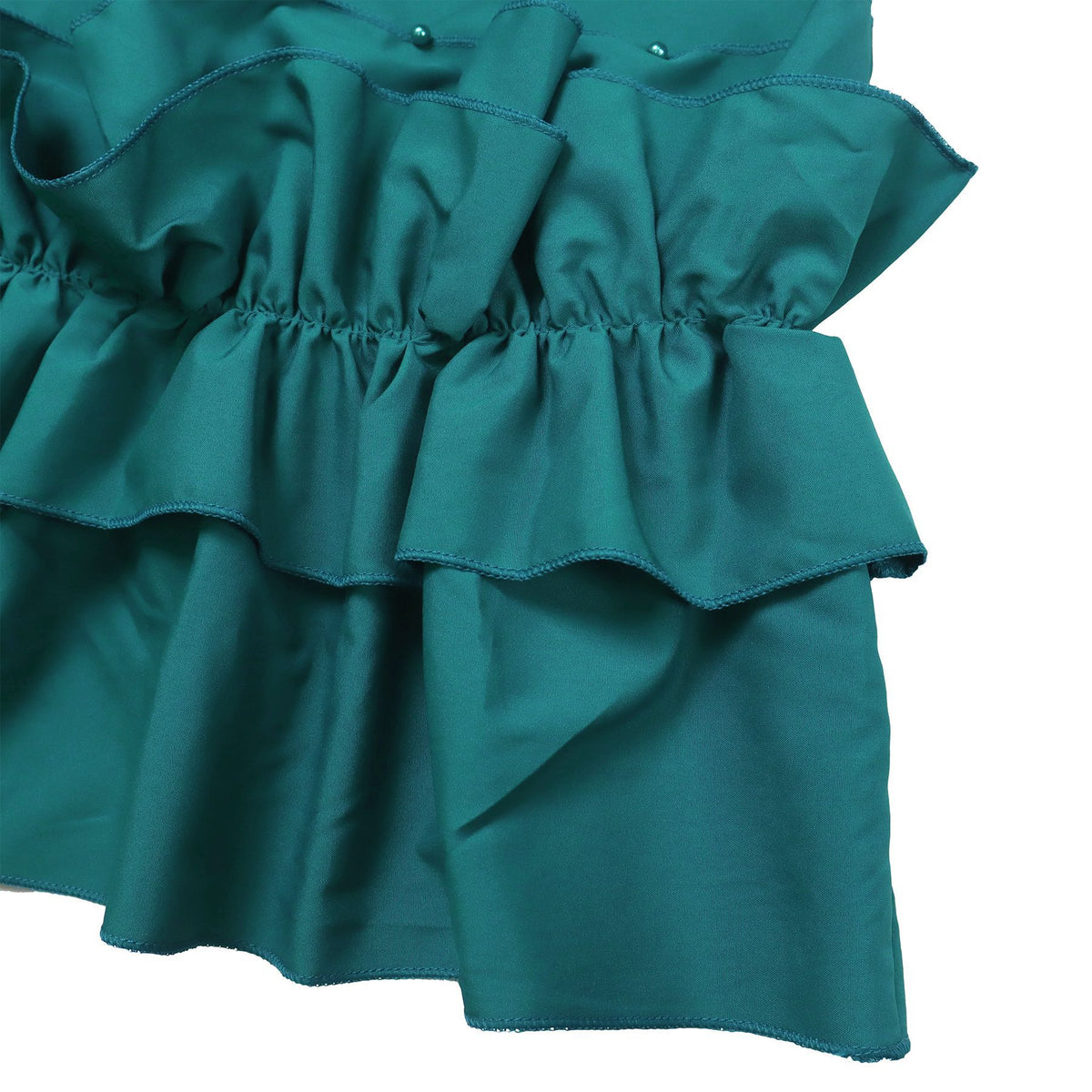 Tie Neck Ruffle Sleeve Shift Midi Dress - Green - 3