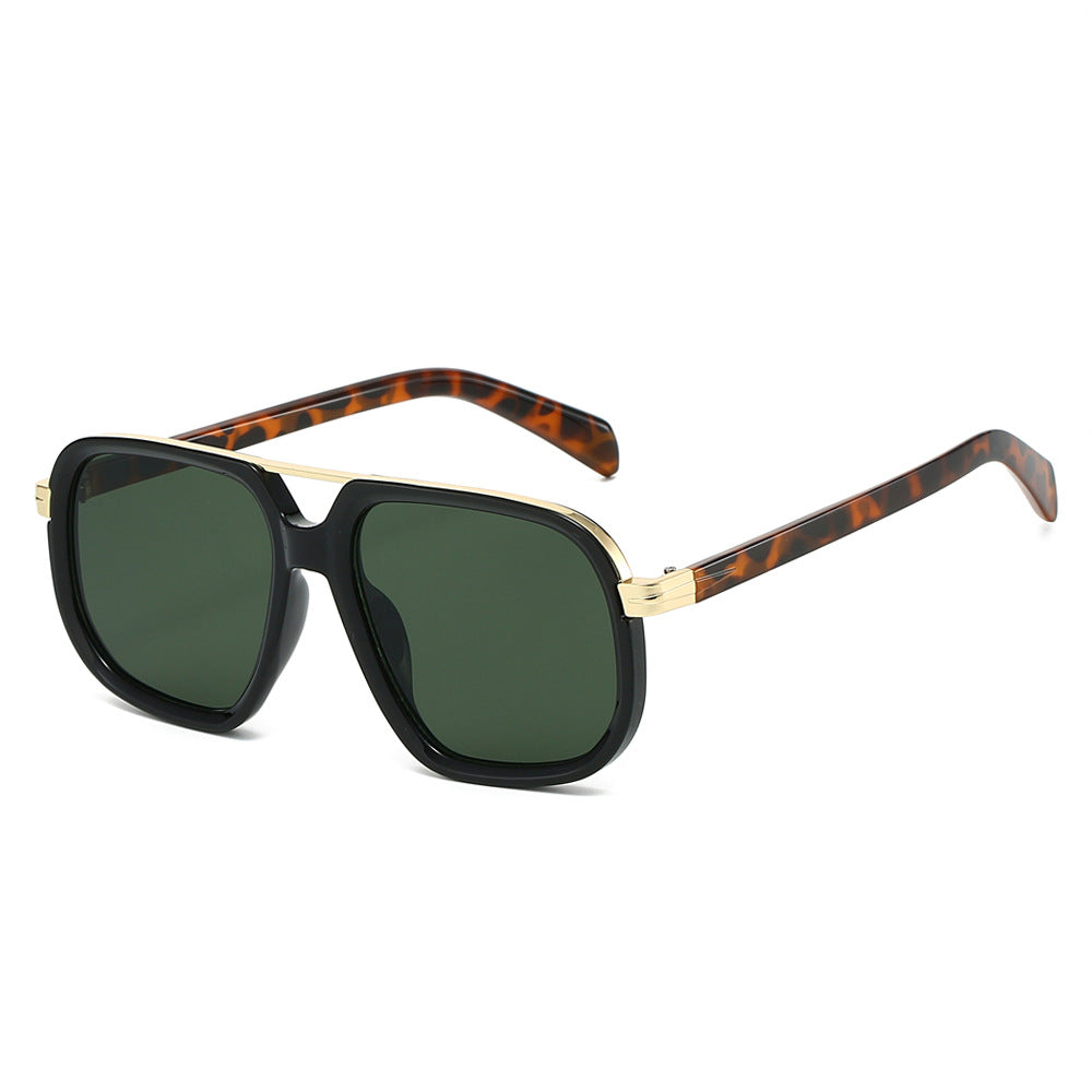 Gradient Lens Double Bridge Sunglasses - DkGreen