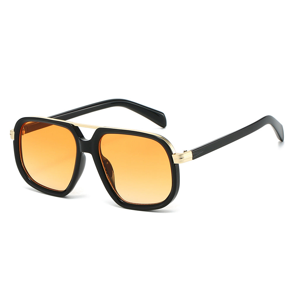 Gradient Lens Double Bridge Sunglasses - Orange
