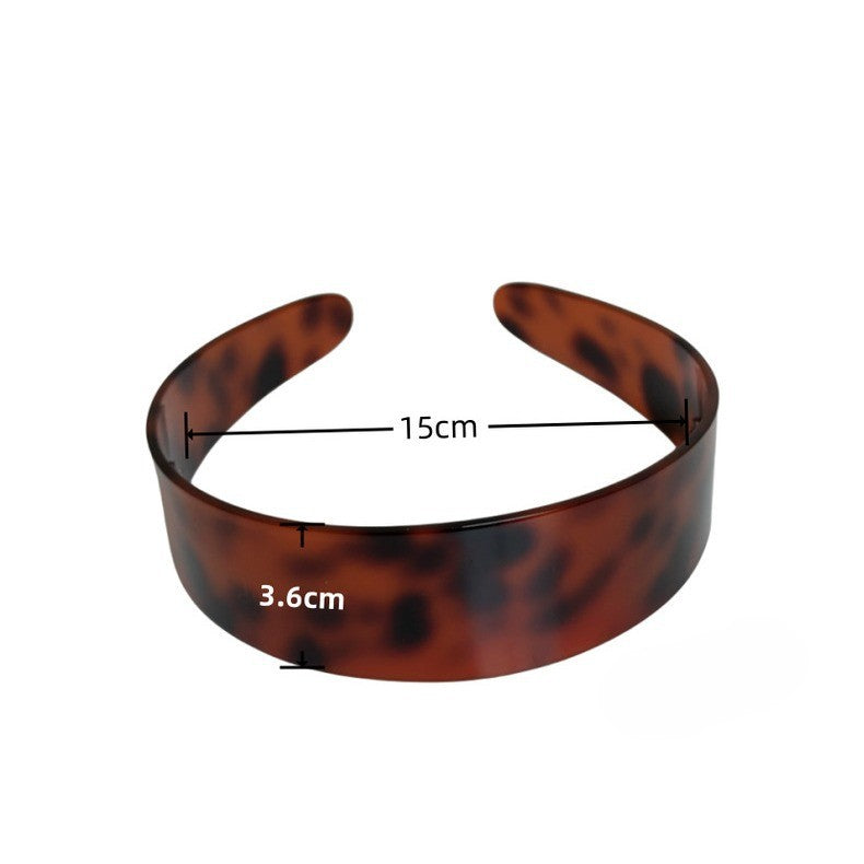 Wide Tortoise Print Resin Headband - view 1