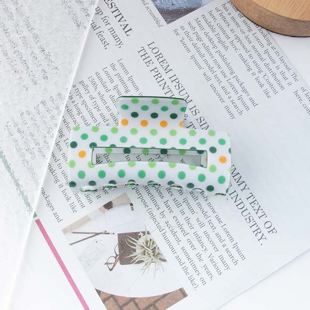 Shamrock Print Acetate Hair Claw Clip - NO04