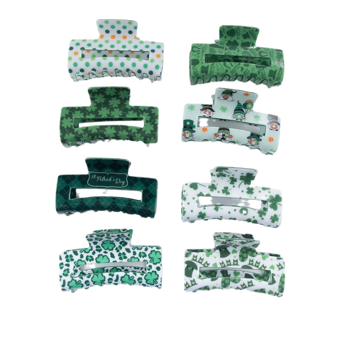 Shamrock Print Acetate Hair Claw Clip