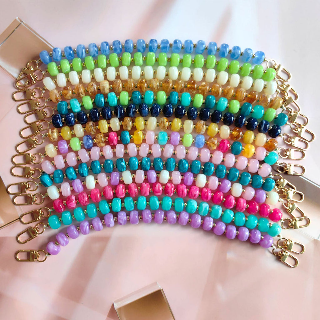 Chunky Bead Wristlet Lanyard for Phone and Keys - Colorful - 1