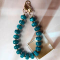 Chunky Bead Wristlet Lanyard for Phone and Keys - LakeBlue