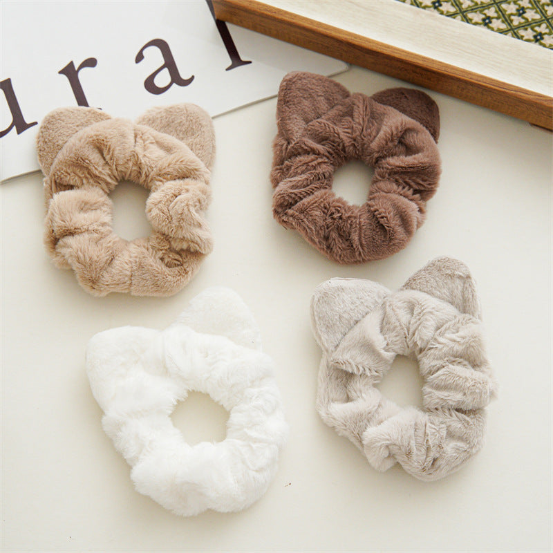Fuzzy Cat Ear Plush Scrunchie
