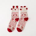 Reindeer 3D Ear Knit Winter Socks - Beige