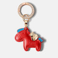 Pony Charm Keychain With Crystal Ring - Red