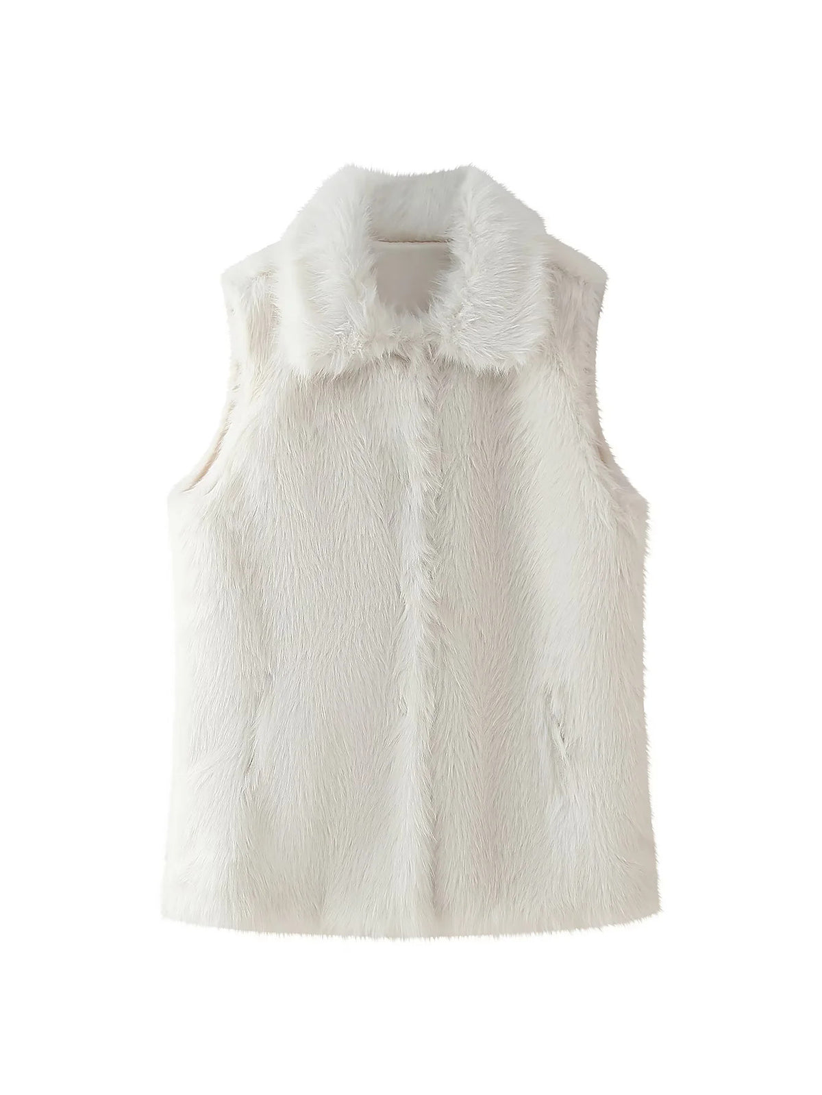 Faux Fur Collared Sleeveless Vest