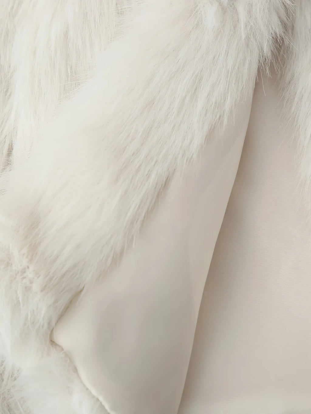 Faux Fur Collared Sleeveless Vest - white - 3