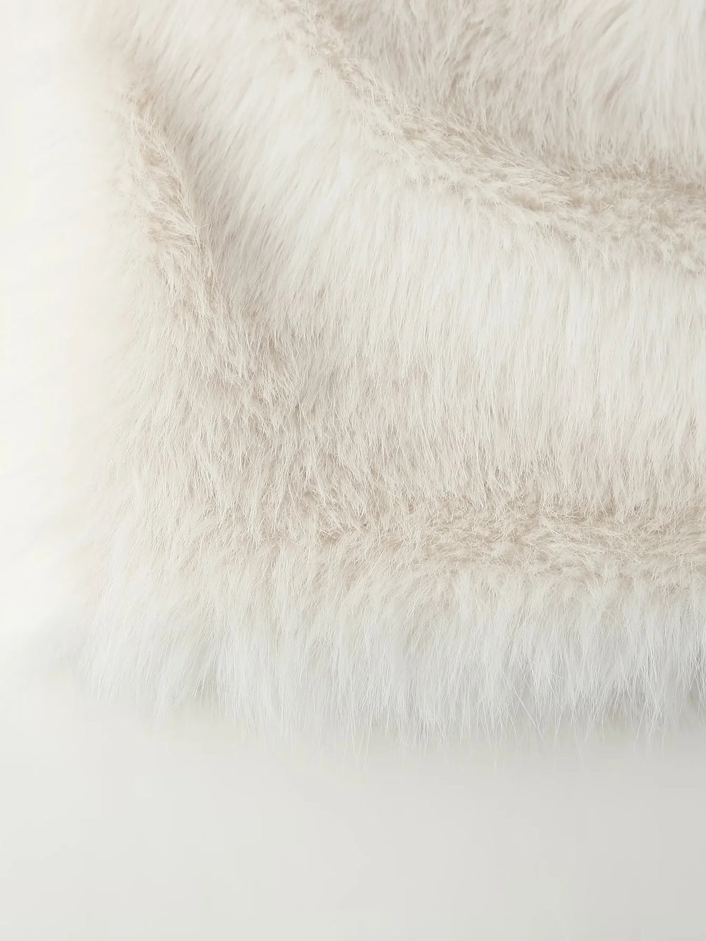 Faux Fur Collared Sleeveless Vest - white - 5