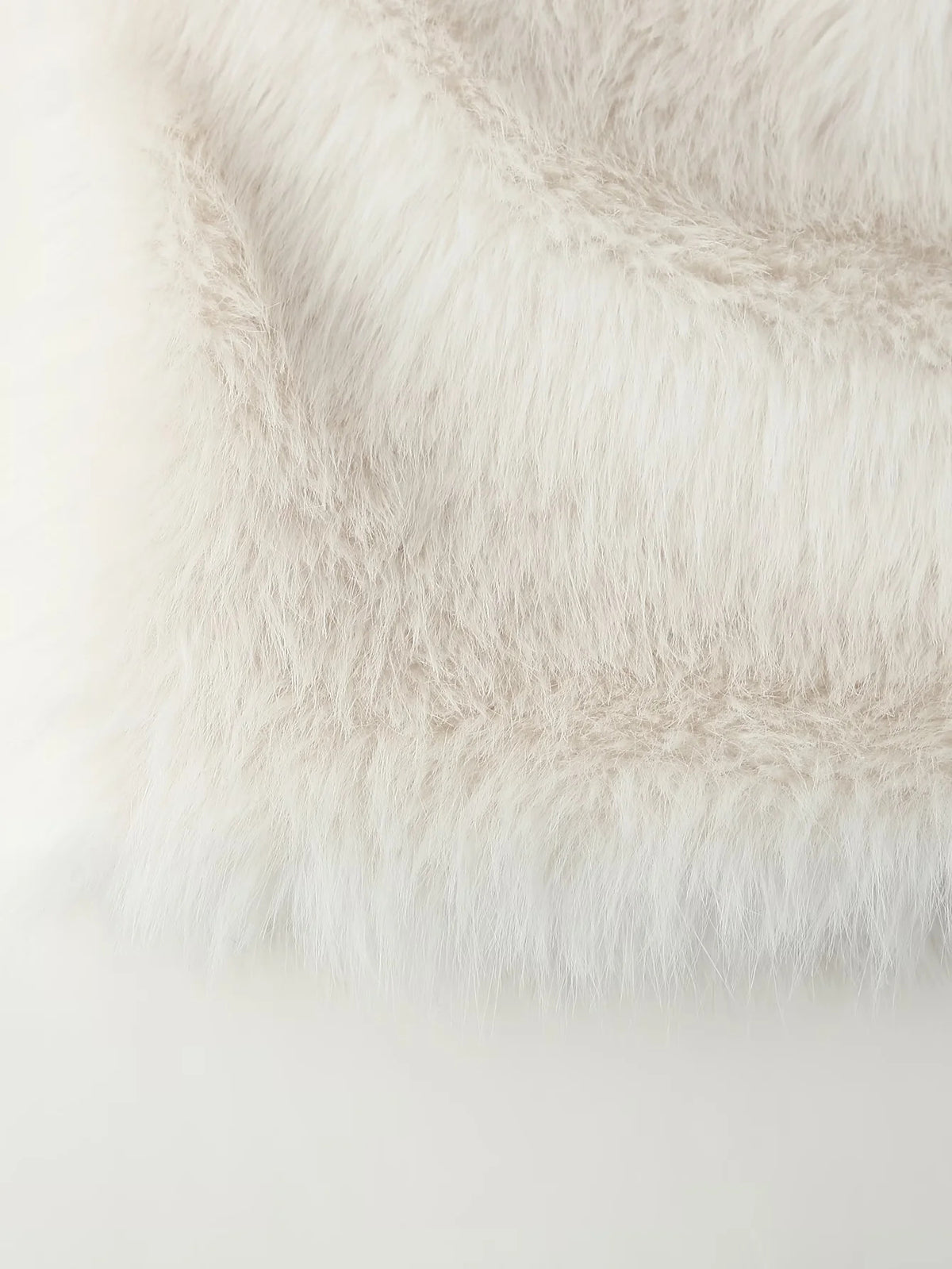 Faux Fur Collared Sleeveless Vest - white - 5