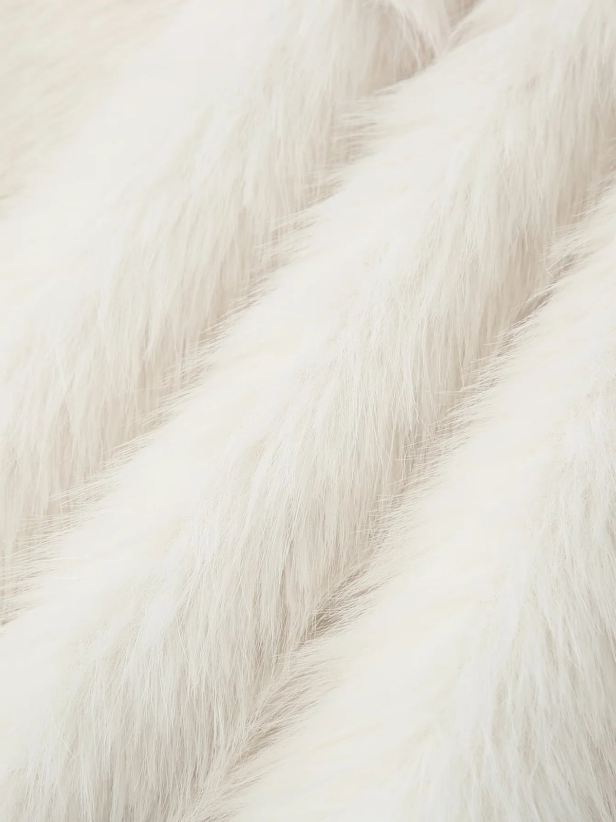 Faux Fur Collared Sleeveless Vest - white - 6