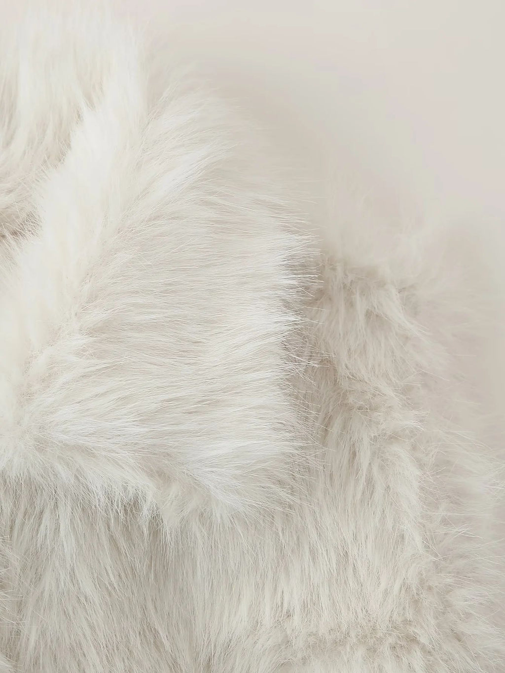 Faux Fur Collared Sleeveless Vest - white - 9
