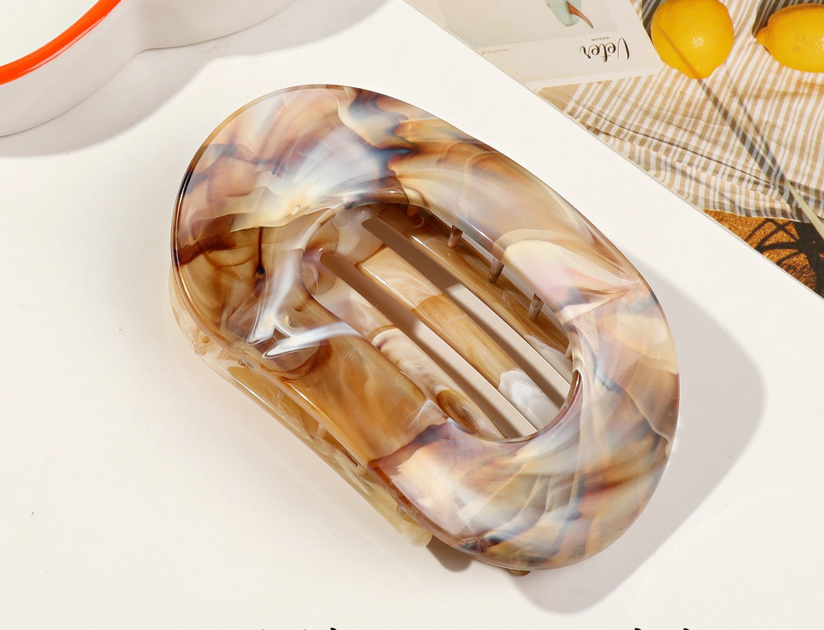 Marbled Flower And Bow Hair Claws - A_07