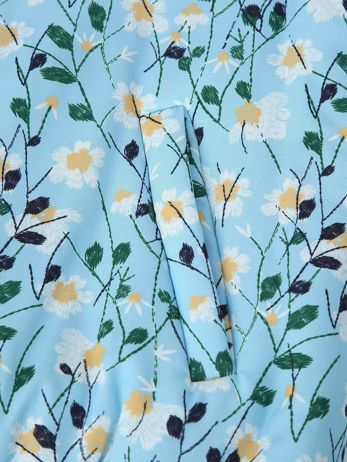 Ditsy Floral Zip Bomber Jacket - Blue - 4