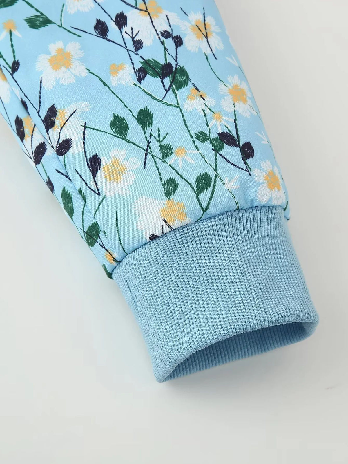 Ditsy Floral Zip Bomber Jacket - Blue - 7
