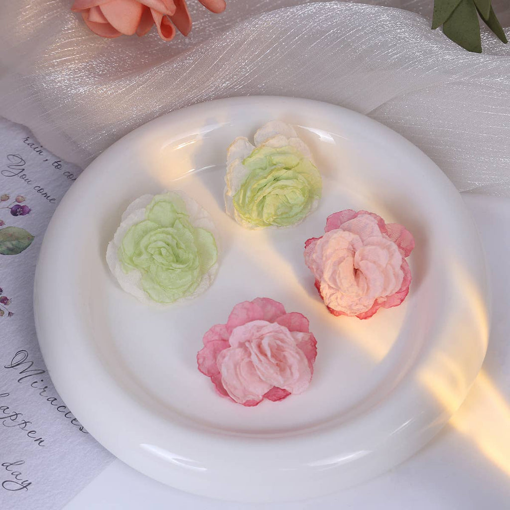 Sheer Organza Camellia Stud Earrings