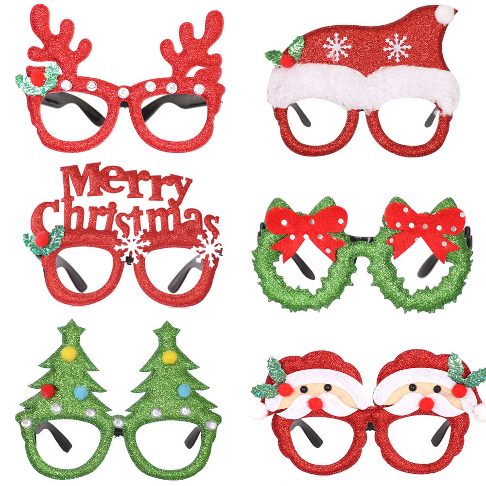 Glitter Novelty Holiday Party Glasses - view 1