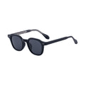 Retro Round-Square Acetate Sunglasses - Black