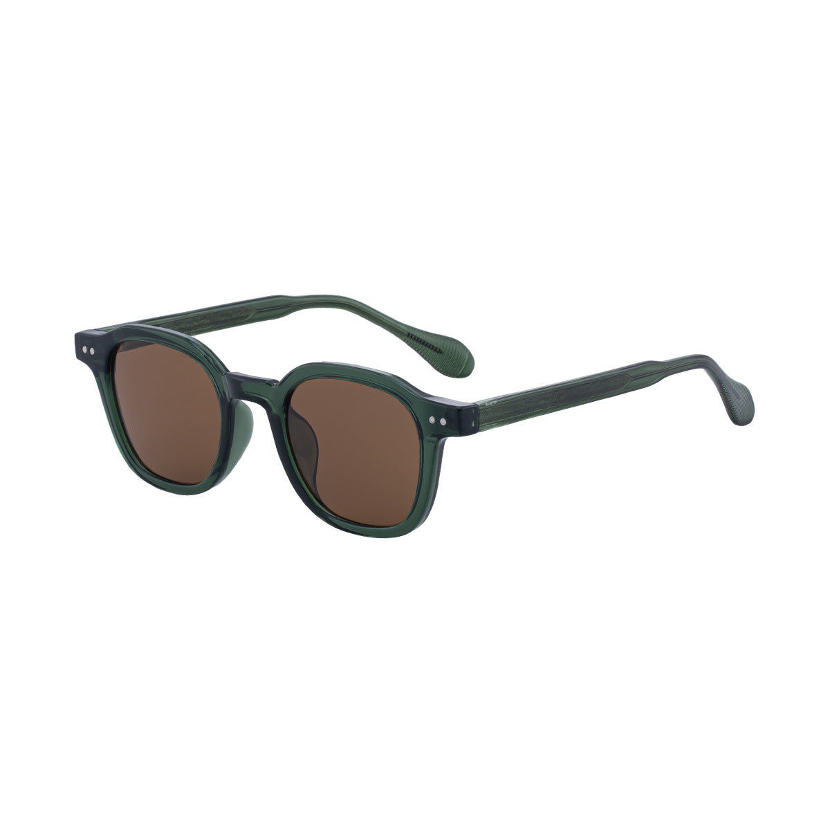 Retro Round-Square Acetate Sunglasses - Green
