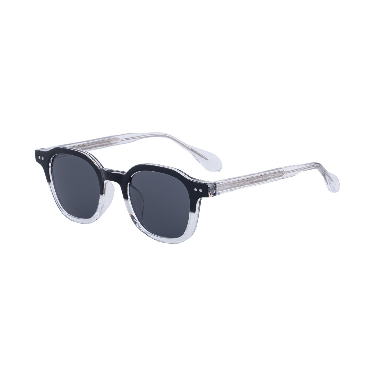 Retro Round-Square Acetate Sunglasses - Blue