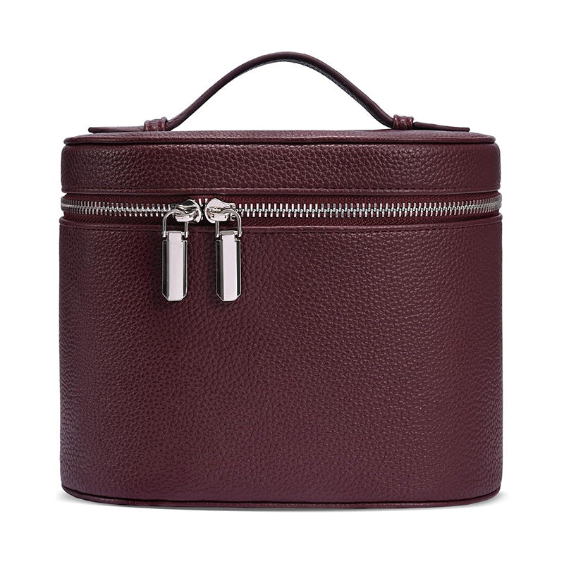 Structured Faux-Leather Vanity Case - Dark Purple