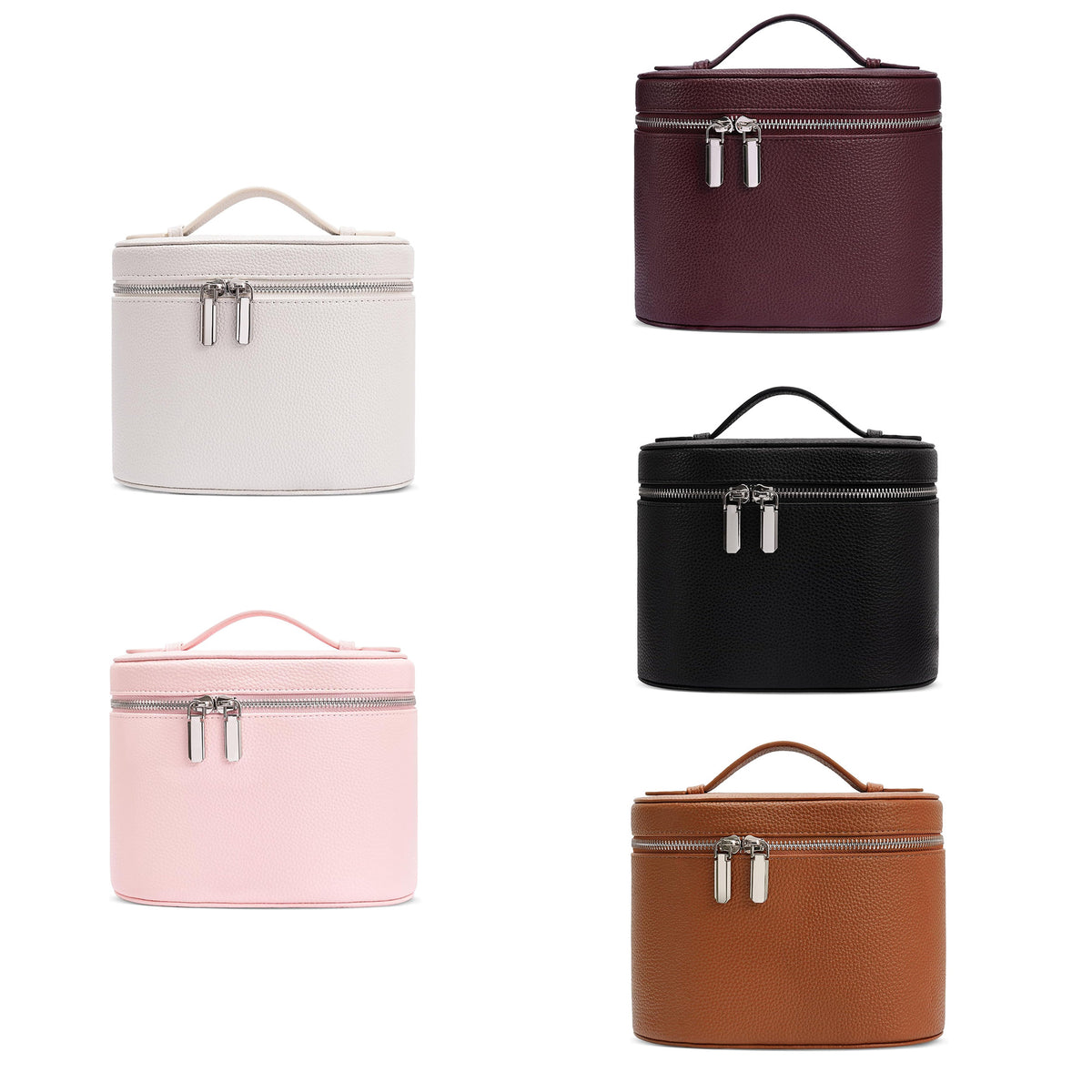 Structured Faux-Leather Vanity Case - styled