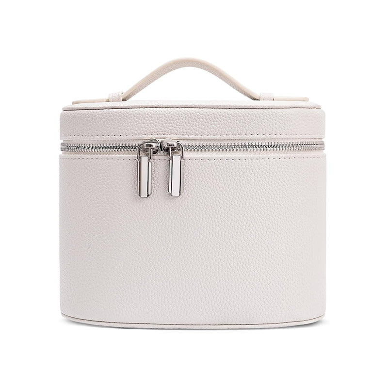 Structured Faux-Leather Vanity Case - White