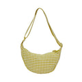 Preppy Gingham Crescent Sling Bag - Yellow